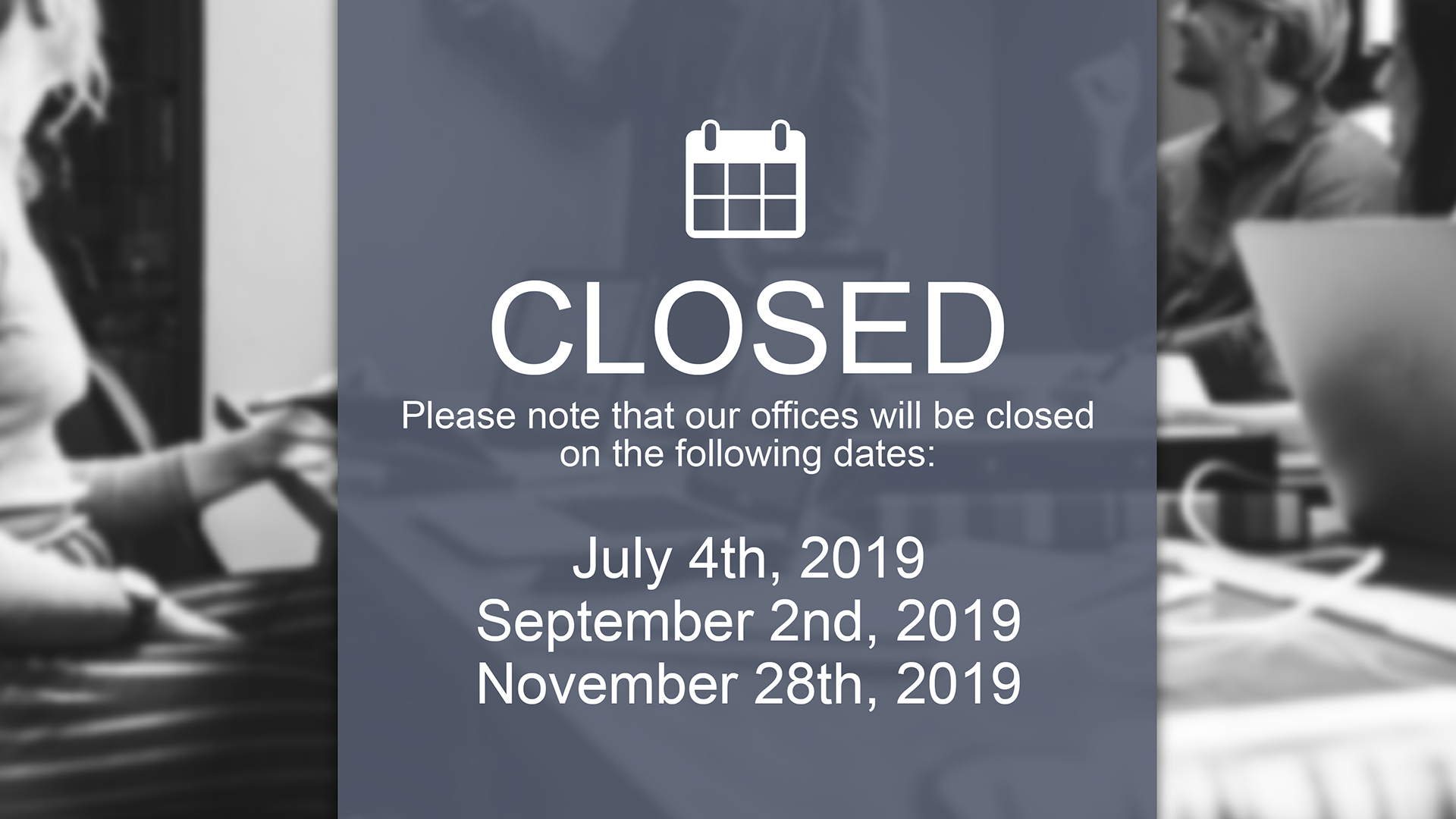 Carousel Digital Signage Office Closures
